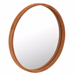 Miroir Mural Design en Cuir Tortu 60cm Cognac
