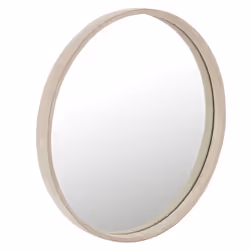 Miroir Mural Design en Cuir Tortu 40cm Beige