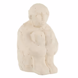 Statuette Déco Personnage Assis 25cm Blanc