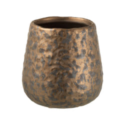 Cache-pot en céramique cuivrée - J-LINE - 12 cm - Cylindrique