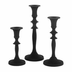 Lot de Bougeoirs Noir - Paris Prix