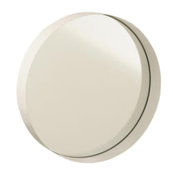 Miroir Mural Rond Déco Bord Métal 30cm Blanc
