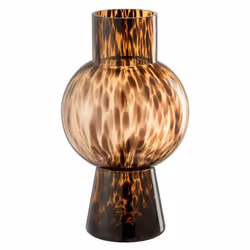 Vase Boule en Verre Design Poiso 31cm Marron