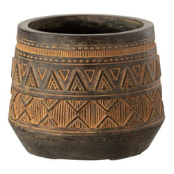Cache-Pot Déco Ethnique 18cm Marron