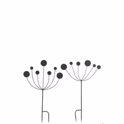 J-Line décoration Jardin Abstrait - métal - noir - small  - 2 pcs