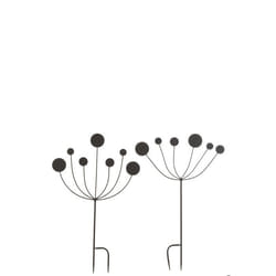 J-Line décoration Jardin Abstrait - métal - noir - small  - 2 pcs