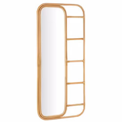 Miroir Échelle Déco en Rotin Ellen 180cm Naturel