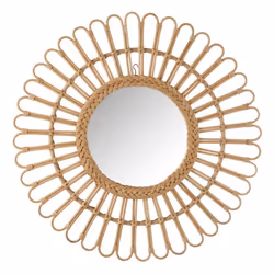 Miroir Mural Déco en Rotin Ellen 60cm Naturel