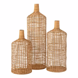 Lot de 3 Vases Déco Bambou 80cm Naturel