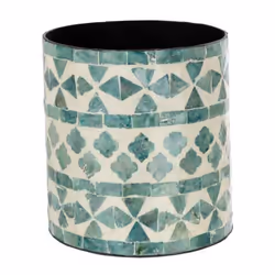 Cache-Pot Imprimé Design Delta 15cm Bleu Clair