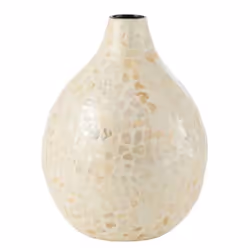 Vase Goutte Motif Mosaïque Nuye 33cm Ivoire