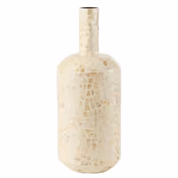 Vase Bouteille Motif Mosaïque Nuye 54cm Ivoire