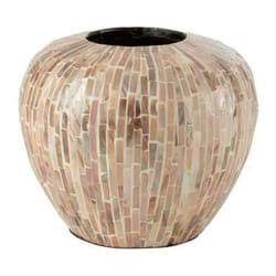 Vase Boule Motif Mosaïque Nuye 26cm Beige
