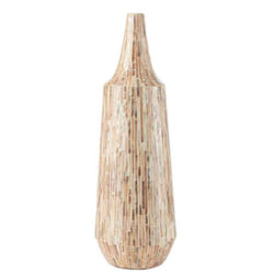 Vase Bouteille Motif Mosaïque Nuye 71cm Beige