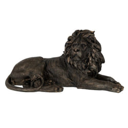 Statuette Déco Lion Couché 80cm Bronze