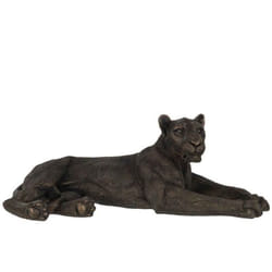 Statuette Déco Lionne Couchée 81cm Bronze
