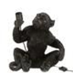Lampe à Poser Déco Singe Assis 37cm Noir
