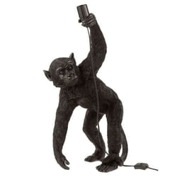 Lampe à Poser Déco Singe Penché 63cm Noir