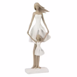 Statuette Déco Yes I Do 45cm Blanc & Taupe