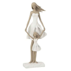 Statuette Déco Yes I Do 45cm Blanc & Taupe