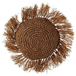 Coussin Déco en Raphia Saffron 45cm Marron