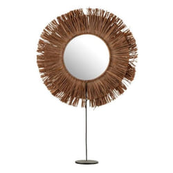 Miroir Sur Pied En Raphia saffron 59cm Marron