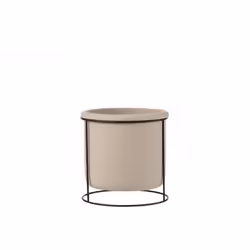 Cachepot en céramique - J-LINE - gris - 16x16x16.5 cm - carré