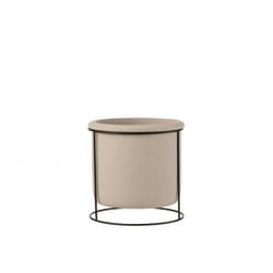 Cachepot en céramique - J-LINE - gris - 16x16x16.5 cm - carré