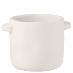 Cache pot - J-LINE - Blanc en ciment - Cylindrique - 20 cm x 20 cm x 17 cm
