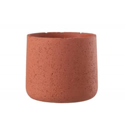 Cachepot en céramique - J-LINE - orange 19x19x17 cm