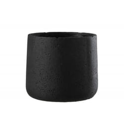 Cachepot en céramique - J-LINE - Noir - Carré - 19x19x17 cm