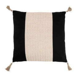 Coussin Déco tissage 45x45cm Noir & Beige