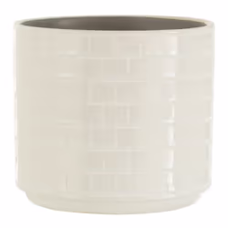 Cache-Pot en Céramique Brillant 17cm Blanc