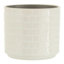 Cache-Pot en Céramique Brillant 17cm Blanc