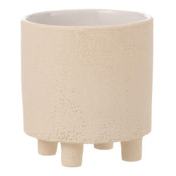 Cache-Pot Déco en Céramique Sable 16cm Beige