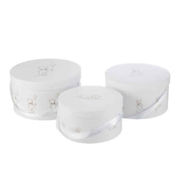 Lot de 3 Boîtes Déco Enfant Ourson 32cm Blanc
