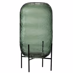 Vase Design sur Pied Irrégulier 30cm Vert
