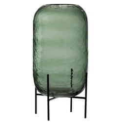 Vase Design sur Pied Irrégulier 30cm Vert