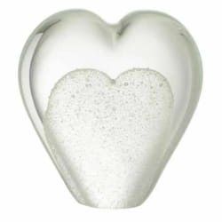 Paris Prix Presse-Papier Verre Cœur White - 10 cm