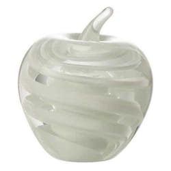 Presse-Papier Pomme Design Verre 9cm Blanc