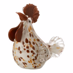 Presse-Papier Poule à Pois 15cm Blanc & Marron