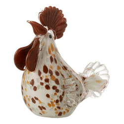 Presse-Papier Poule à Pois 15cm Blanc & Marron