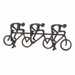 Statuette Déco Cyclistes sur Tandem 50cm Noir