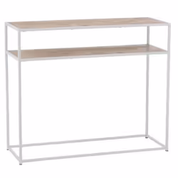 Console Design Miraza 100cm Naturel & Blanc
