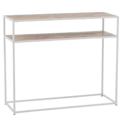 Console Design Miraza 100cm Naturel & Blanc