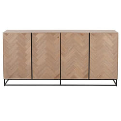 Buffet 4 Portes Miraza 180cm Naturel & Noir