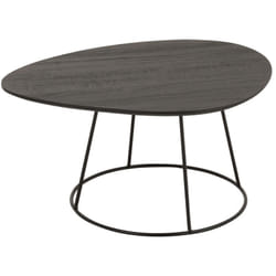 J-Line Table Gigogne Ovale Bois/Metal Brun Fonce L