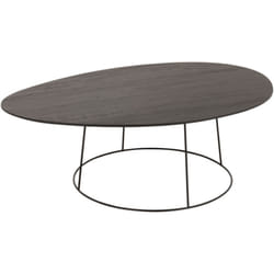 J-Line Table De Salon Ovale Bois/Metal Brun Fonce