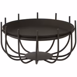 J-Line Brasero Bas Metal Noir Small