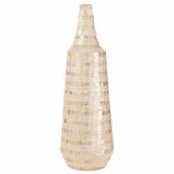 Vase Design en Bambou Mosaïque 70cm Beige
